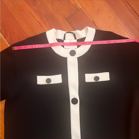 RARE KATE SPADE Head In The Clouds Black & Off White Knit Coat Size Medium - Picture 16 of 16